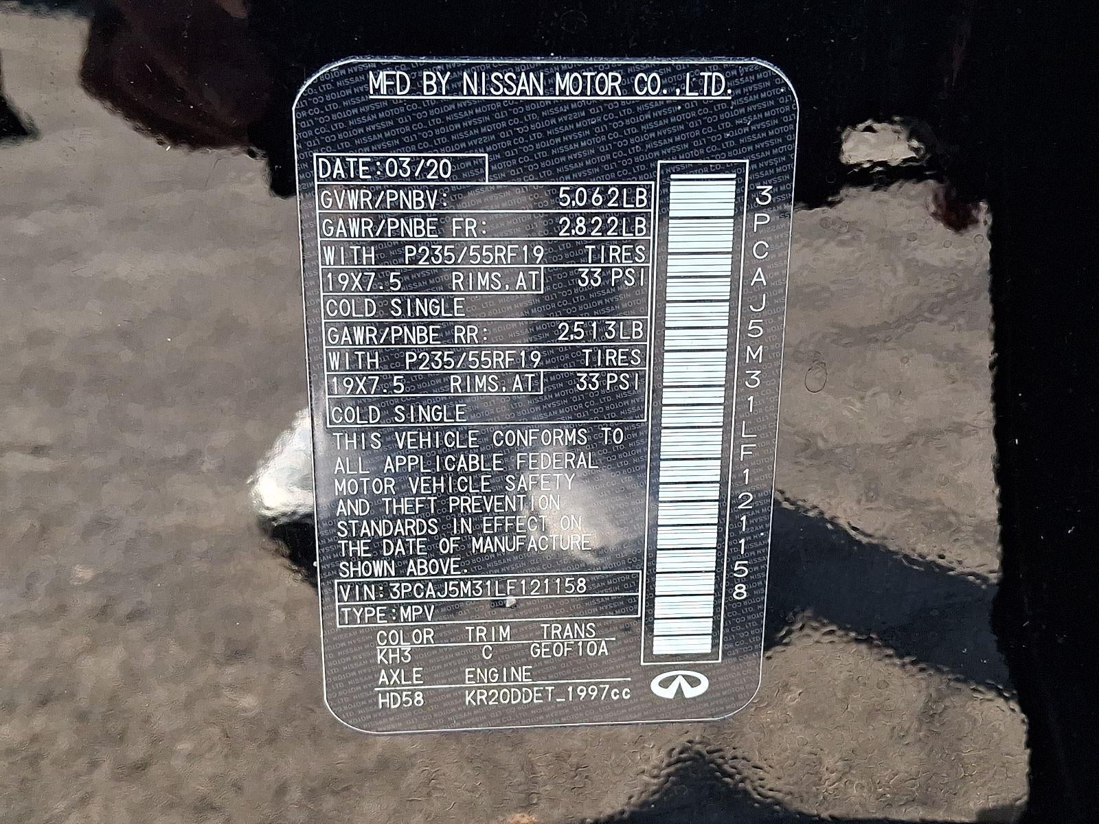 2020 INFINITI QX50 LUXE