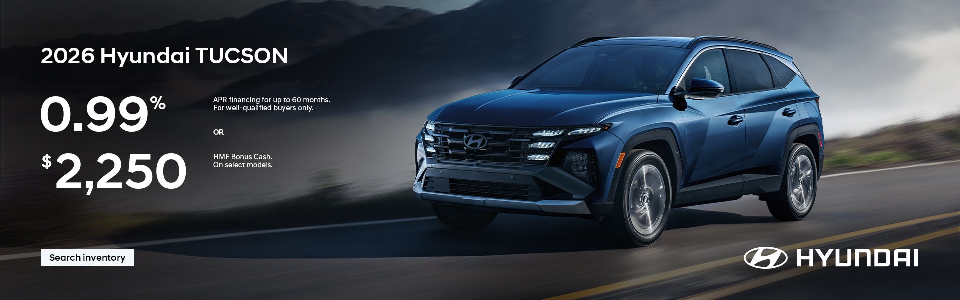 2026 Hyundai Tucson APR or Bonus Cash Offer